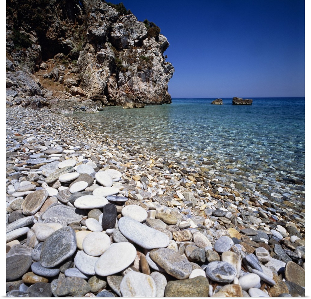 Greece, Aegean islands, Samos island, Kokkari, Mediterranean area, Mediterranean sea, Seascape, Tsambou, beach