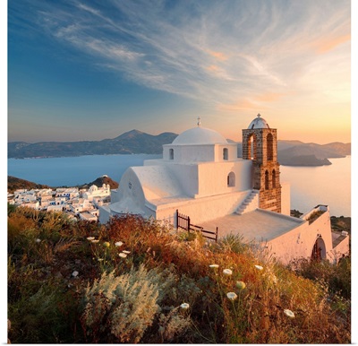 Greece, Cyclades, Milos Island, Plaka, Panaghia Thalassitra From Castro Castle