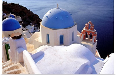 Greece, Cyclades, Santorini, Oia, a Greek Orthodox church