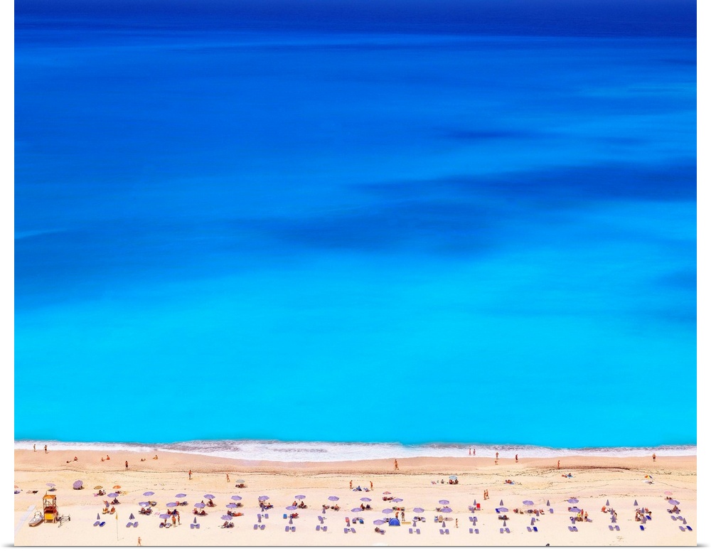 Greece, Ell..s, Ionian Islands, Cephalonia Island, Kefallinia, Myrtos Bay, view of the beach