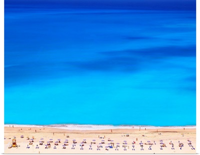 Greece, Ionian Islands, Cephalonia Island, Kefallinia, Myrtos Bay, view of the beach