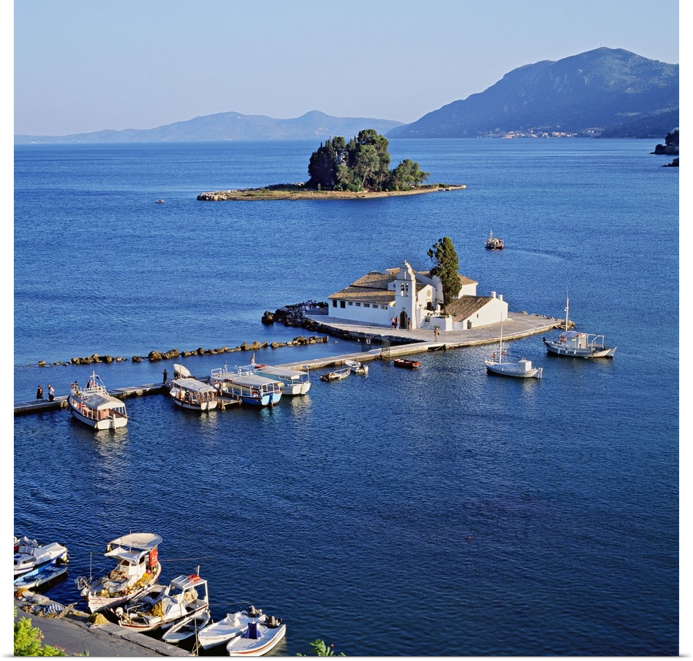 Greece, Ionian Islands, Corfu Island, Pontikonissi island, Mediterranean area, Mediterranean sea, Travel Destination, .