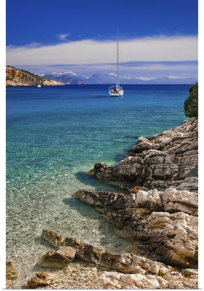 Greece, Ionian Islands, Mediterranean sea, Ionian sea, Greek Islands, Ithaca, Filiatro Beach.