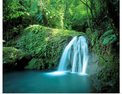 Guadeloupe, French West Indies, Caribbean, Cascade aux Ecrevisses (waterfalls)