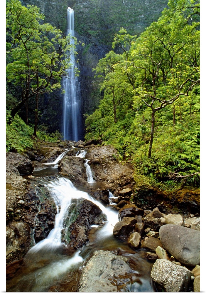 United States, USA, Hawaii, Kauai island, Na Pali Coast, Hanakapiali Waterfall
