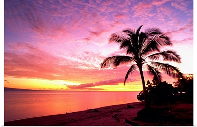 Hawaii, Molokai, Kaunakakai, sunset