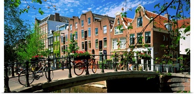 Holland, Amsterdam, houses along Bloem Gracht