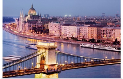 Hungary, Budapest, Danube, Central Europe, Budapest, Chain Bridge