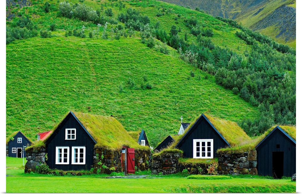 Iceland, South Iceland, Su..urland, Sk..gar, Old traditional farm