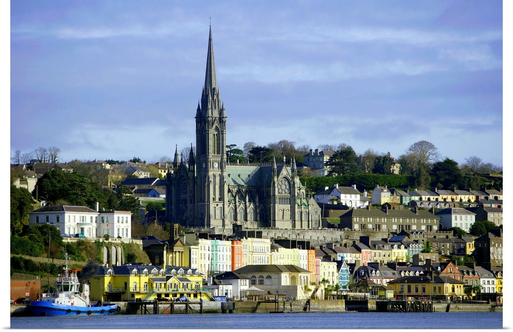 Ireland, Cork, St.Colemans Cathedral on Cobh harbour