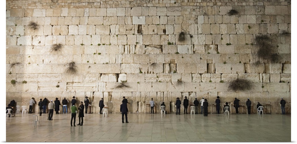 Israel, Jerusalem, Jerusalem, Western Wall, Wailing Wall, Men praying.