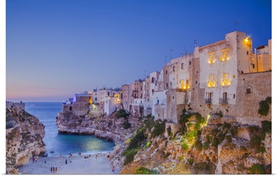 Italy, Apulia, Adriatic Coast, The Magic Of Polignano A Mare At Night