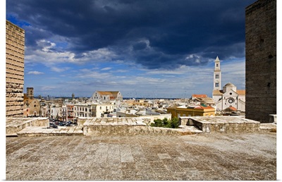 Italy, Apulia, Bari, View from the Castle towards the Cathedral and San Nicola Basilica