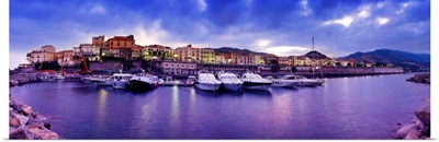 Italy, Calabria, Tyrrhenian coast, Diamante, View from the pier