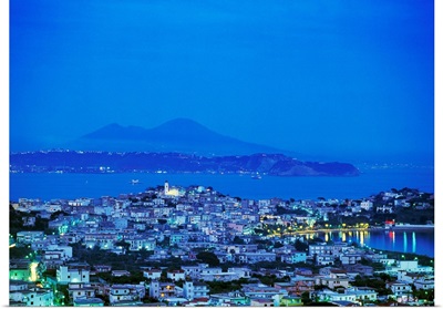 Italy, Campania, Capo Miseno, Bacoli, Gulf of Naples towards Vesuvio