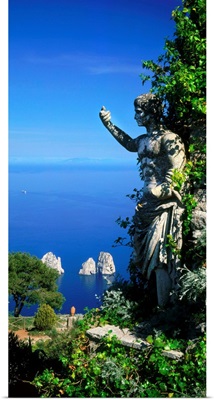 Italy, Campania, Capri, Monte Solaro, view towards the Faraglioni