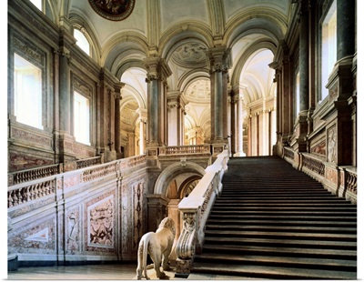 Italy, Campania, Caserta, Royal Palace of Caserta, great royal staircase