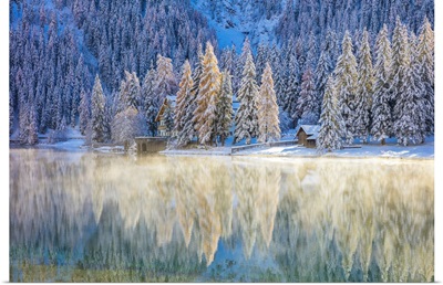 Italy, Dolomites, Bolzano District, Pusteria Valley, Valle Di Anterselva, Antholz Lake