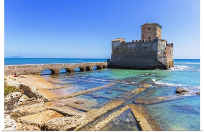Italy, Latium, Nettuno, Tyrrhenian Sea, Torre Astura, Medieval Castle On The Sea