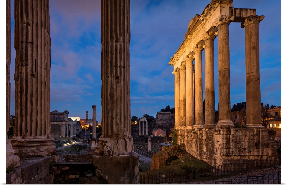 Italy, Latium, Roma district, Rome, Roman Forum, Temple of Saturn.