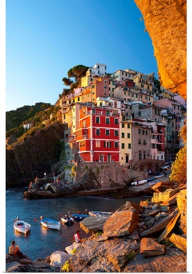 Italy, Liguria, Mediterranean Sea, Ligurian Sea, Cinque Terre, Riomaggiore Village