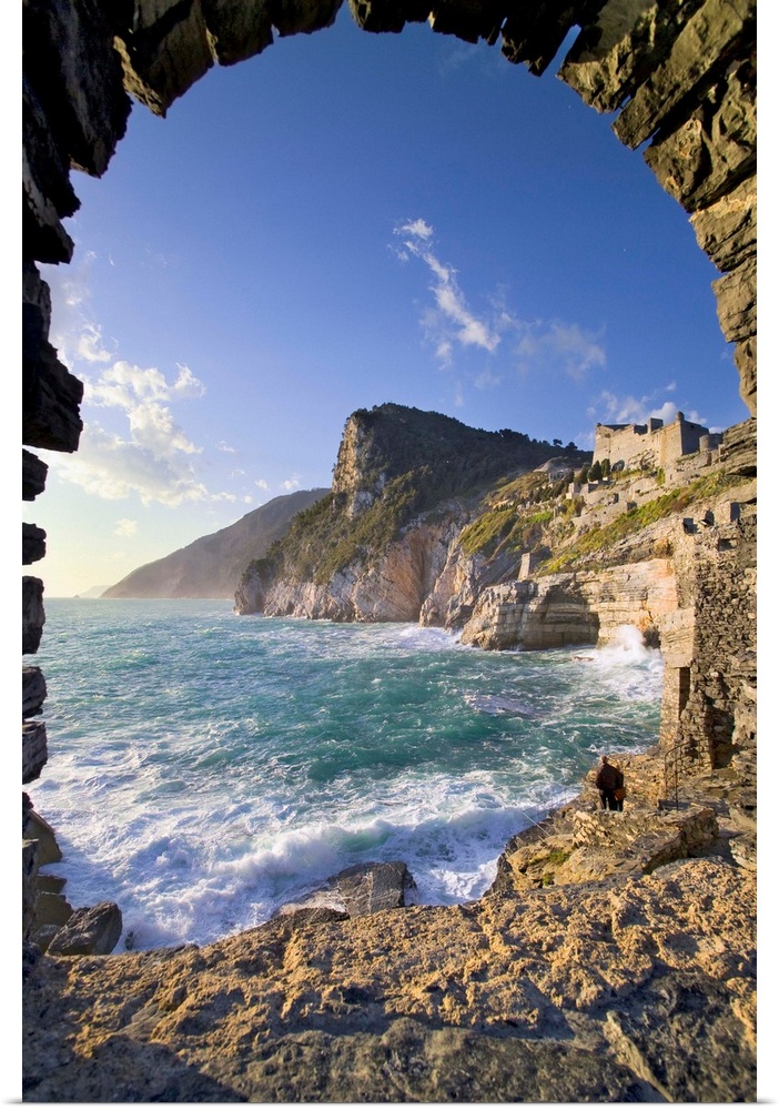 Italy, Liguria, Portovenere, The old castle ruins