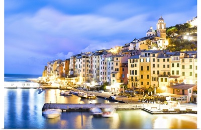 Italy, Liguria, Riviera Di Levante, Portovenere, View Of The Port At Dawn