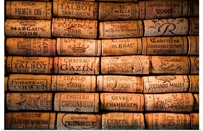 Italy, Lombardy, Milan, French wines corks