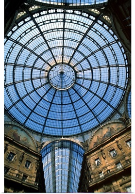 Italy, Lombardy, Milan, Galleria Vittorio Emanuele II, glass roof