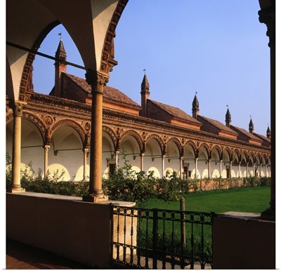Italy, Lombardy, Pavia, Certosa di Pavia, the cloister