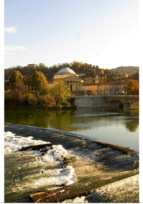 Italy, Piedmont, Turin, Po river and Grande Madre church