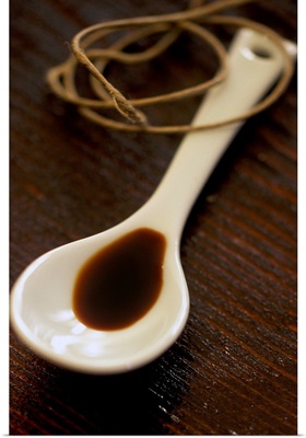 Italy, Porcelain spoon to taste traditional balsamic vinegar
