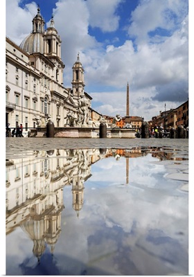 Italy, Roma district, Rome, Piazza Navona, Fountain of the Four Rivers