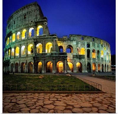 Italy, Rome, Coliseum, illuminated at night