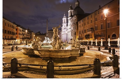 Italy, Rome, Piazza Navona, Fountain of Neptune