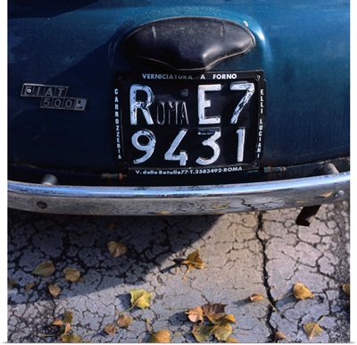 Italy, Rome, Roma number plate on a Fiat 500