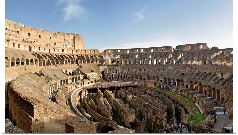 Italy, Latium, Mediterranean area, Roma district, Rome, Roman Forum, Colosseum, Interior, view from le third order, the hi...