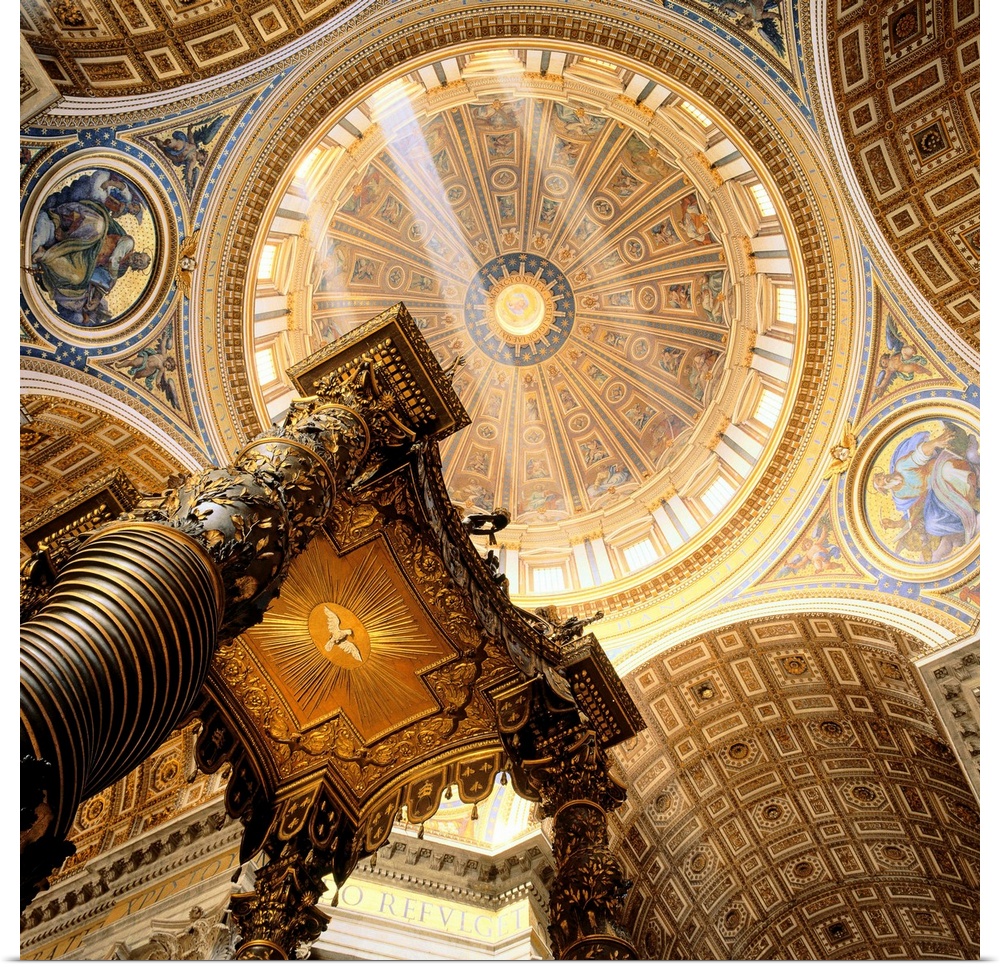 Italy, Rome, Saint Peter's Cathedral, cupola and baldachin