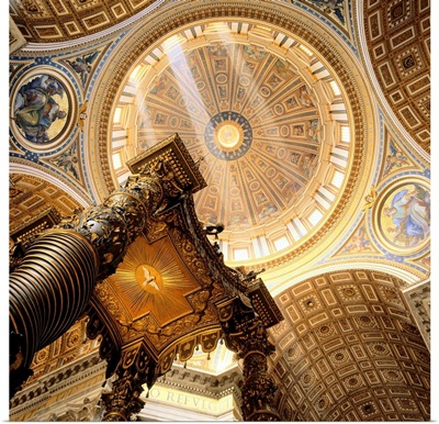 Italy, Rome, Saint Peter's Cathedral, cupola and baldachin