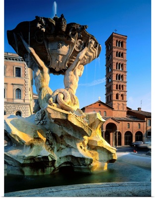 Italy, Rome, Santa Maria in Cosmedin, Tritoni fountain