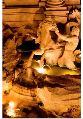 Italy, Rome, Trevi Fountain, detail
