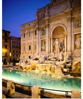 Italy, Rome, Trevi Fountain, night