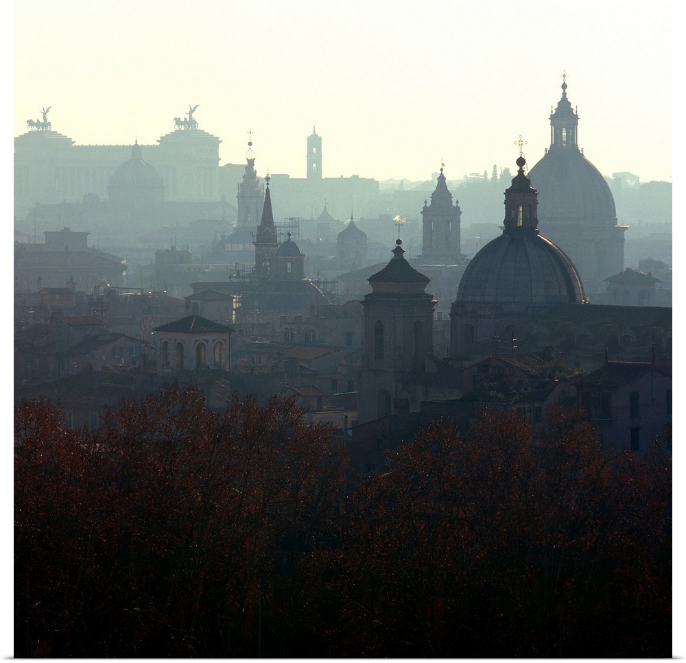 Italy, Rome, view from Sant'Angelo castle towards the city, Capitol