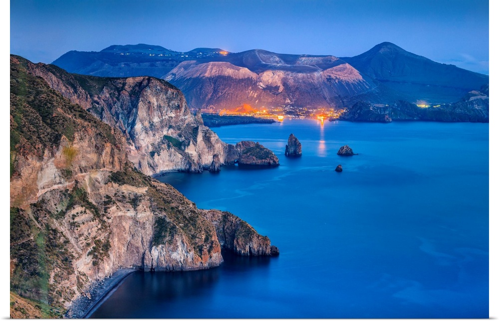 Italy, Sicily, Messina district, Mediterranean sea, Tyrrhenian sea, Aeolian islands, Lipari islands, Lipari, View from Bel...