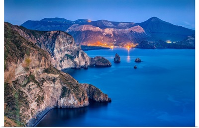 Italy, Sicily, Aeolian Islands, Lipari, View Towards Valle Muria Beach, Vulcano Island