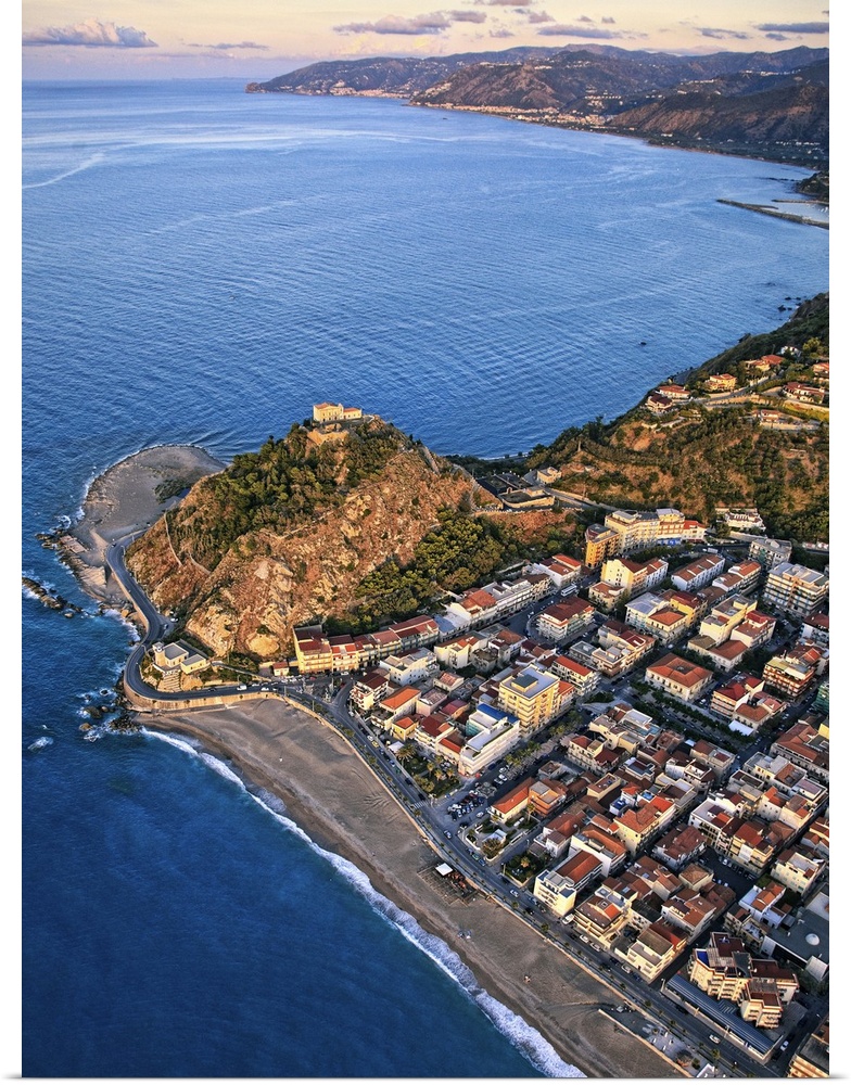 Italy, Sicily, Capo d'Orlando, Maria Santissima sanctuary and Costa Saracena