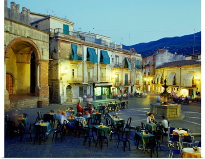 Italy, Sicily, Castelbuono, square