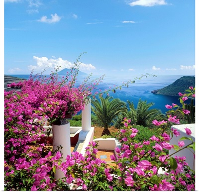 Italy, Sicily, Filicudi island, view to Salina island