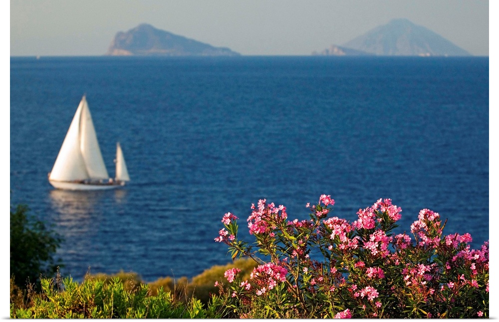 Italy, Sicily, Aeolian islands, Lipari islands, Vulcano, Valle dei Mostri towards Panarea and Stromboli Islands