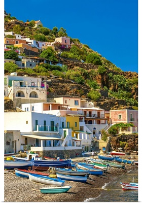 Italy, Sicily, Messina District, Aeolian Islands, Lipari Islands, Alicudi, View Of Port